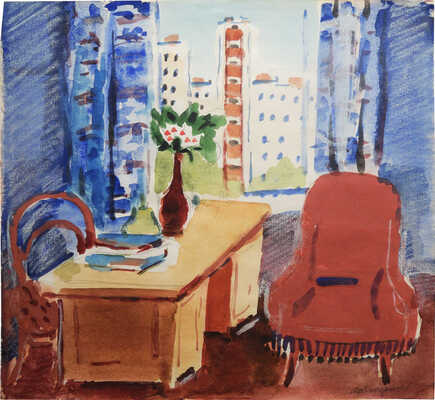 Ведерников Александр Семенович. Интерьер со столом 